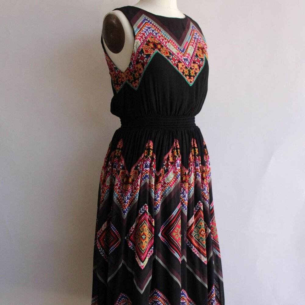 Tanvi Kedia Womens Dress, Size 6, Keyhole Back, Boho Folk Style Embroidery - Picture 7 of 12
